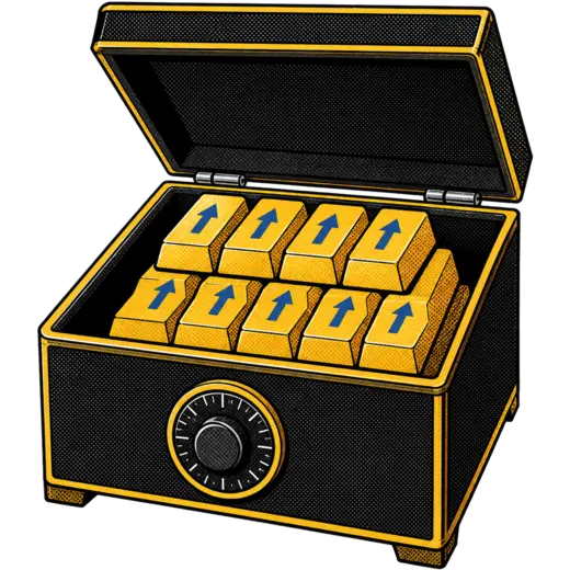 Mallette jaune de rouleaux de kredits
